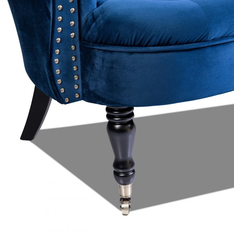 Фотьойл Честърфийлд Людовик, синьо кадифе